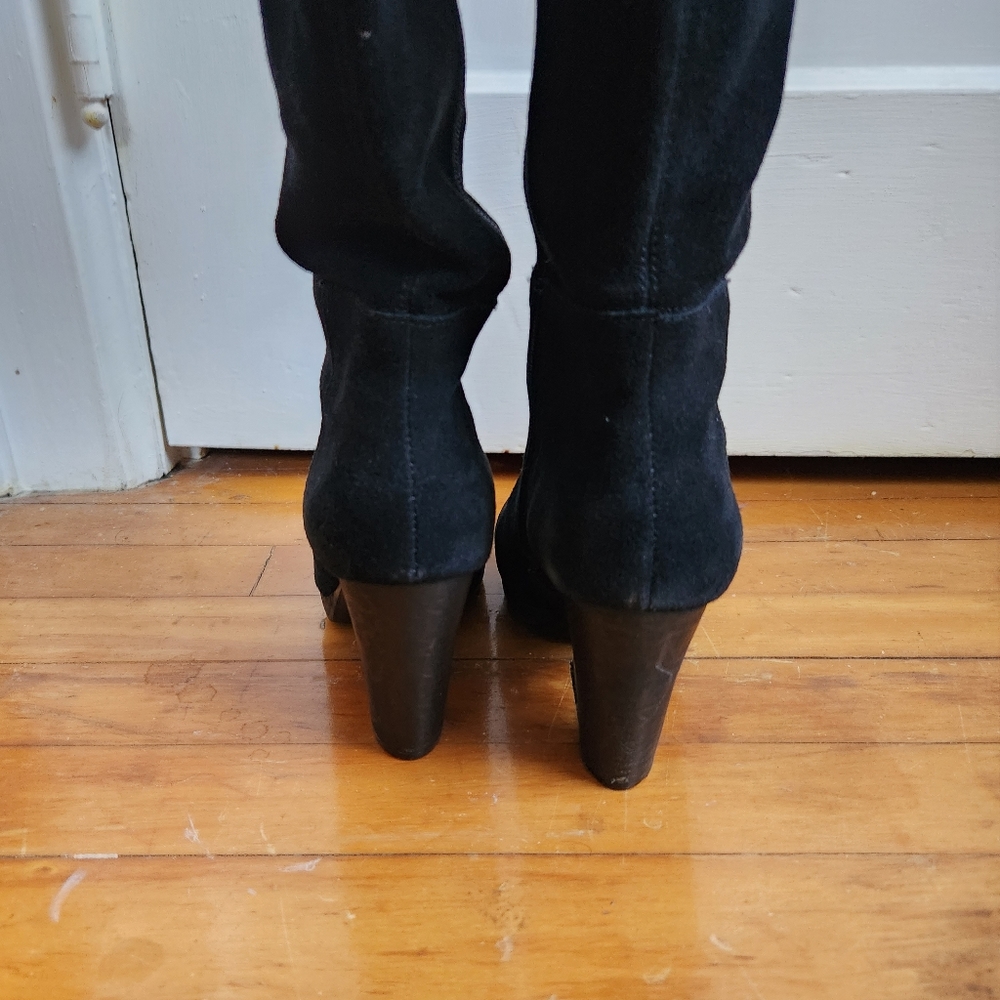Nine West Nwaloysa Black suede boots Size - Picture 4 of 9
